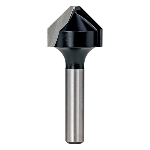 90° VEE GROOVE BIT WITH FLAT - CARBIDE TIPPED 18mm X 3mm X 7.5mm X 45mm