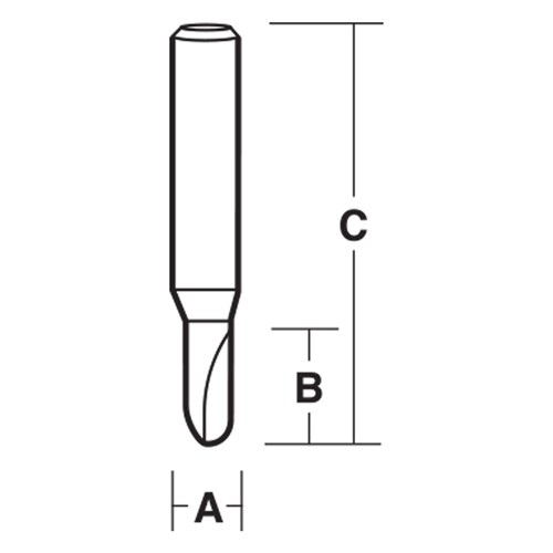 VEINING BIT - SOLID CARBIDE 1.6mm X 4.8mm X 38.1mm