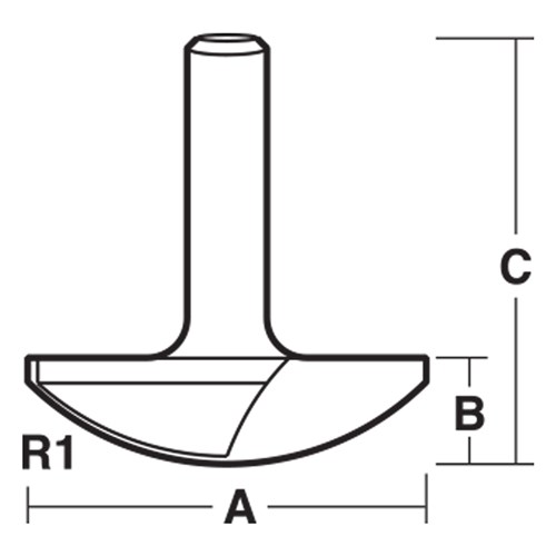 HALF CORE BOX BIT 63.5mm X 17mm X 68.7mm X 45mm