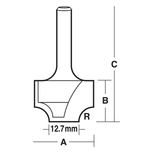 BEADING BIT - WIDE FLAT BOTTOM 19mm X 11.1mm X 44.4mm X 3.2mm