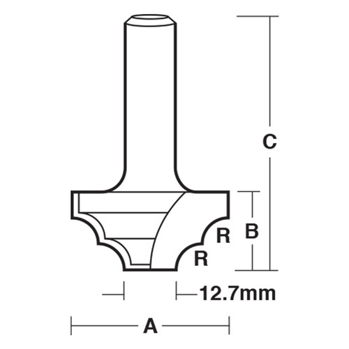 DOUBLE BEADING BIT WIDE FLAT BOTTOM - CARBIDE TIPPED 25.4mm X 11.1mm X 57.1mm X 3.2MM