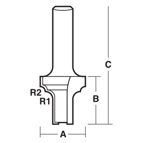 EXTENDED DOUBLE BEADING BIT 28.6mm X 32mm X 76.2mm X 4.8mm X 3.2mm
