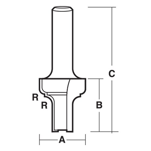 EXTENDED PROVINCIAL BIT 25.4mm X 31.3mm X 76.2mm X 3.2mm X 3.2mm