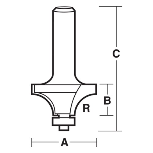 ROUNDING OVER BIT - CARBIDE TIPPED 76.2mm X 37.3mm X 95mm 31.8mm