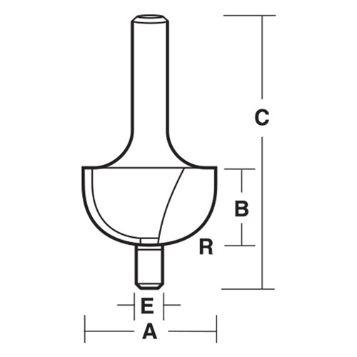 COVE BIT - HIGH SPEED STEEL 25mm X 19mm X 50.8mm X 9.5mm