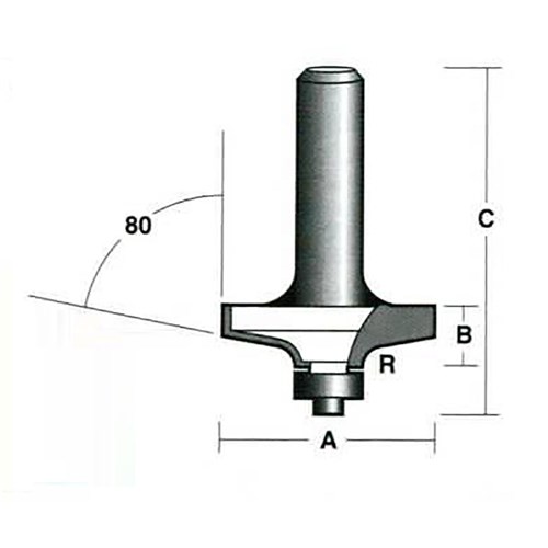 CHAMFERING BIT WITH RADIUS 60.9mm X 13.5mm X 65mm X 3.9mm