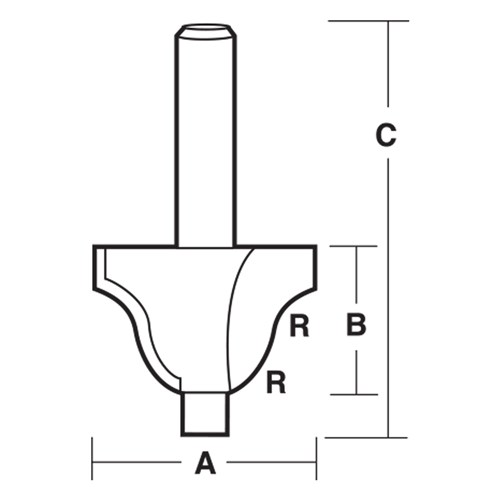 ROMAN OGEE BIT - CARBIDE TIPPED 19mm X 12.7mm X 47mm X 4mm