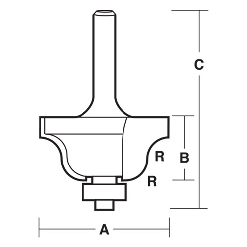 ROMAN OGEE BIT - CARBIDE TIPPED 28.6mm X 12.7mm X 67mm X 4mm