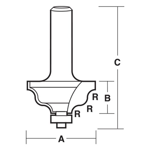 DOUBLE OGEE BIT - CARBIDE TIPPED 41mm X 19.4mm X 70mm X 4.8mm