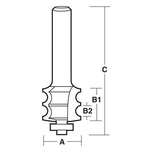 DOUBLE REED BIT - CARBIDE TIPPED 21.6mm X 15.9mm X 5.5mm X 70mm