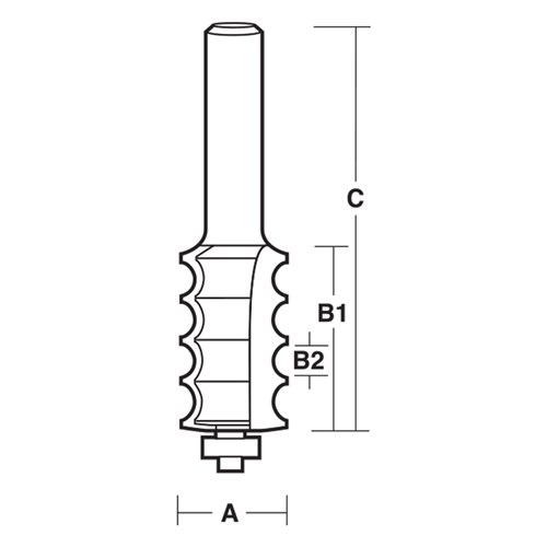 MULTIPLE REED BIT - CARBIDE TIPPED 21.6mm X 29.5mm X 5.5mm X 82mm