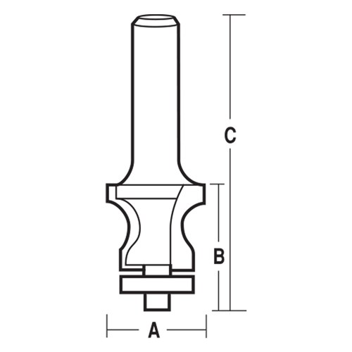 SOLID SURFACE BIT - COUNTER TOP (CARBIDE TIPPED) 25.4mm X 82mm