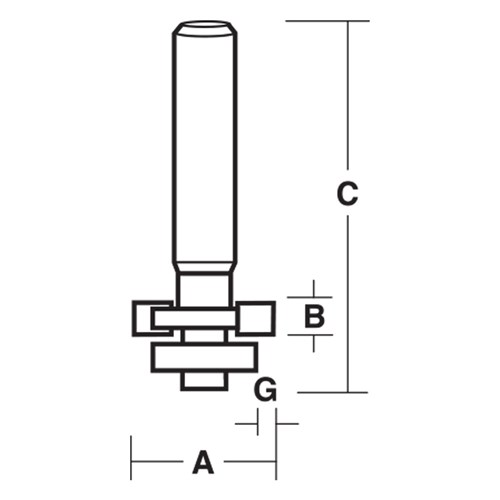 SOLID SURFACE BIT - FACE INLAY (CARBIDE TIPPED) 25.4mm X 66mm X 1.6mm