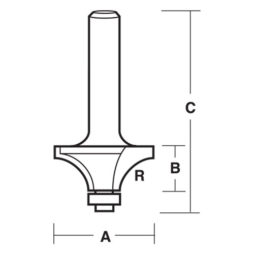 SOLID SURFACE BIT - ROUNDING OVER (CARBIDE TIPPED) 47.6mm X 80mm