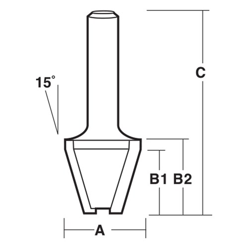 SOLID SURFACE BIT - BEVEL BIT (CARBIDE TIPPED) 25.4mm X 79.4mm