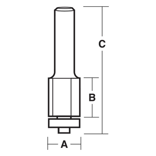SOLID SURFACE BIT - FLUSH TRIM (CARBIDE TIPPED) 19mm X 87mm