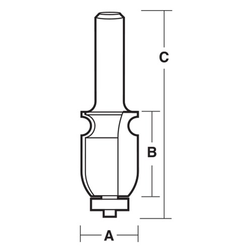FACE MOULDING BIT - CARBIDE TIPPED 24mm X 36.5mm X 89mm