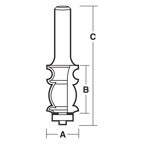 FACE MOULDING BIT - CARBIDE TIPPED 24mm X 36.5mm X 89mm