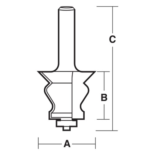 FACE MOULDING BIT - CARBIDE TIPPED 44.5mm X 38.1mm X 102mm