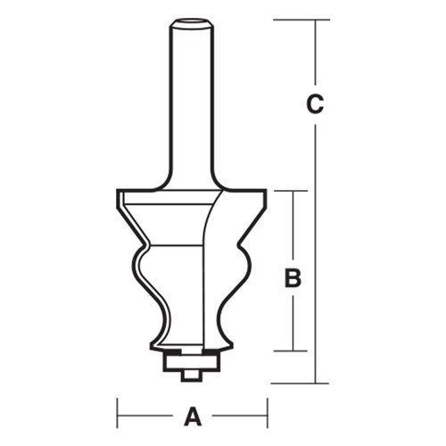 FACE MOULDING BIT - CARBIDE TIPPED 44.4mm X 48mm X 105mm