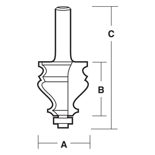 FACE MOULDING BIT - CARBIDE TIPPED 38.1mm X 41.3mm X 92mm