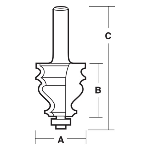 FACE MOULDING BIT - CARBIDE TIPPED 38.1mm X 41.3mm X 92mm