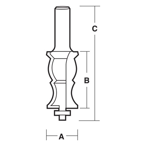 FACE MOULDING BIT - CARBIDE TIPPED 28.6mm X 57.1mm X 111.5mm