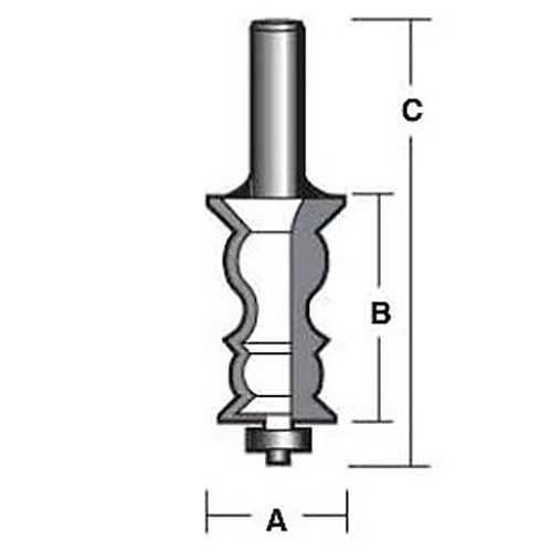 FACE MOULDING BIT - CARBIDE TIPPED 31.8mm X 57.1mm X 111.5mm