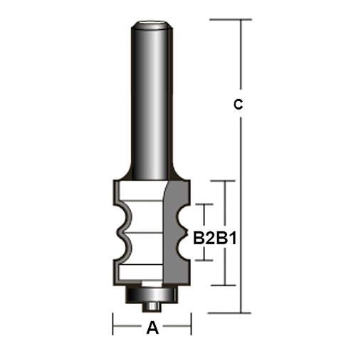 FACE MOULDING BIT - SINGLE REGENCY - CARBIDE TIPPED 23.9mm X 33mm X 17.8mm X 92mm