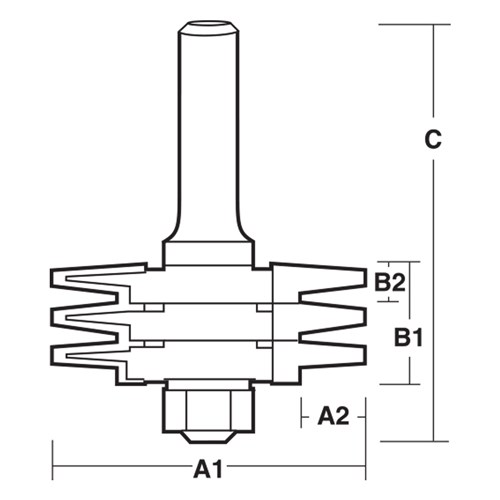 FINGER JOINT BIT - CARBIDE TIPPED 63.5mm X 13.6mm X 23.5mm X 7.62mm X 92mm