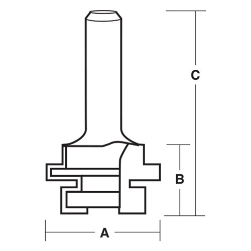 TONGUE & GROOVE BITS - CARBIDE TIPPED 44.5mm X 29.4mm X 79mm X 12mm X 29mm