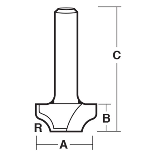 ELLIPTICAL BEADING WIDE FLAT BOTTOM BIT - CARBIDE TIPPED 30.5mm X 11mm X 62mm X 9.5mm