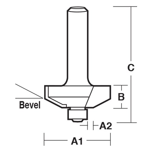RAISED PANEL BIT - CARBIDE TIPPED 40mm X 3.2mm X 12.7mm X 67mm