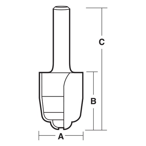 VERTICAL RAISED PANEL BIT - CARBIDE TIPPED 28.6mm X 38.1mm X 89mm