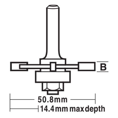 FOUR FLUTE SLOTTING CUTTER ASSEMBLY (TA 4) - CARBIDE TIPPED 2mm