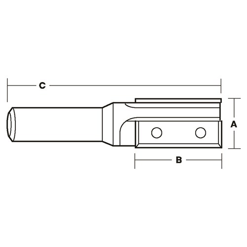 R745_Straight_Bits_Two_Flutes_Double_Hole_Fixing_Drawing