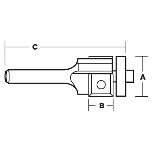 R747_Flush_Trimming_Bits_Single_Hole_Fixing_Drawing