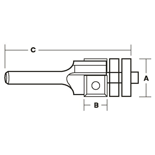 R748_Flush_Trimming_Bits_Single_Hole_Fixing_Double_Bearing_Drawing