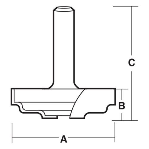 RAISED PANEL BIT - CARBIDE TIPPED 60.3mm X 24.4mm X 17.3mm X 72.1mm