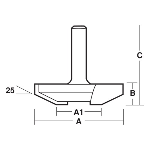 RAISED PANEL BIT - CARBIDE TIPPED 76.2mm X 37mm X 15.9mm X 70mm