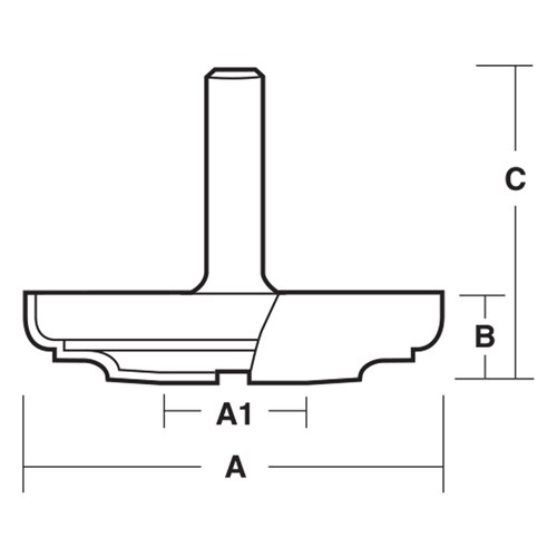 RAISED PANEL BIT - CARBIDE TIPPED 76mm X 17.5mm X 15.9mm X 76mm