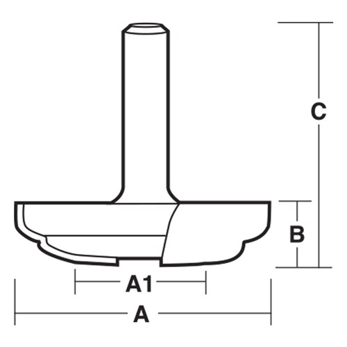 RAISED PANEL BIT - CARBIDE TIPPED 72mm X 25.4mm X 19mm X 76mm