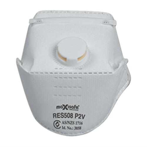 MAXISAFE RES508 P2 HORIZONTAL FLAT RESPIRATOR WITH VALVE - BOX OF 10
