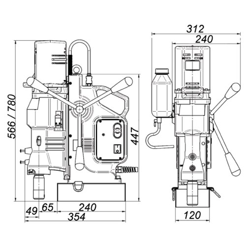 HOLEMAKER PRO 110 MAGNETIC BASE DRILL, 240V, 4MT, CAP: 110MM DIA X 110MM