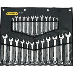 STANLEY RING & OPEN END METRIC & AF SPANNER SETS - 24 PIECE