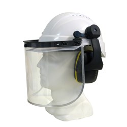 HARD HAT WITH CLEAR VISOR & ROCKMAN EARMUFFS