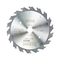 DEWALT EXTREME WORKSHOP  FLAT TOP 165MM X 18T SAW BLADE