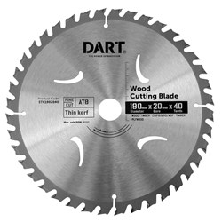 DART 190mm X 1.6 x 1 X 20 X 40TCT ATB SAW BLADE