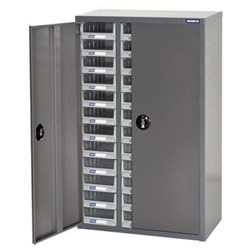 TRADEMASTER PARTS CABINET WITH LOCKABLE DOORS (METAL A5 SERIES) - 36 DRAWERS