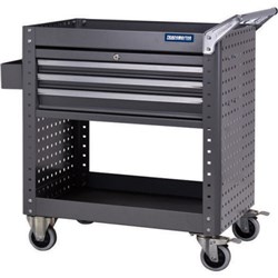 TRADEMASTER (METAL FRAME) TOOL CART WITH SIDE PANELS & 3 LOCKABLE DRAWERS
